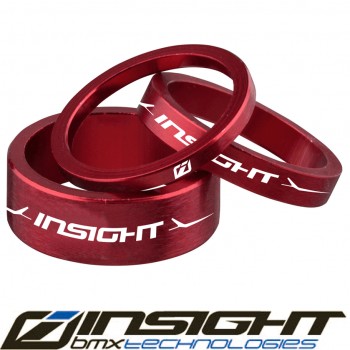 INSIGHT Head Set Spacers 1" Alloy 3 5 & 10mm (Red)