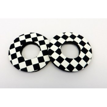 Old School BMX Foam Grip Donuts Checker Black & White by Flite