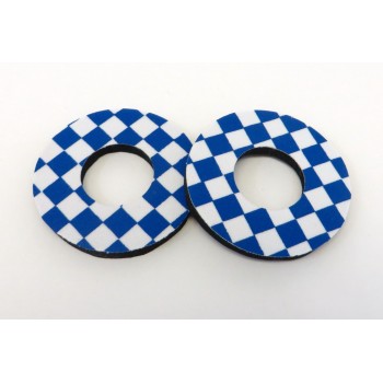 Old School BMX Foam Grip Donuts Checker Blue & White by Flite