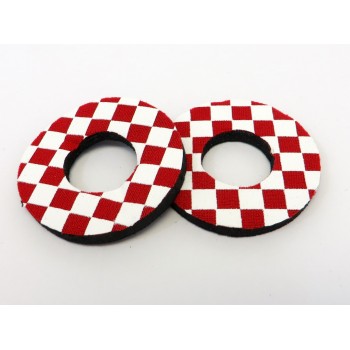 Old School BMX Foam Grip Donuts Checker Red & White by Flite