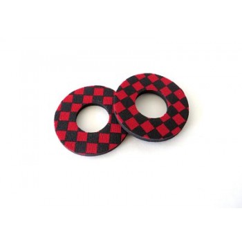 Old School BMX Foam Grip Donuts Checker Black & Red by Flite