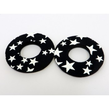 Old School BMX Foam Grip Donuts Star Black & White by Flite