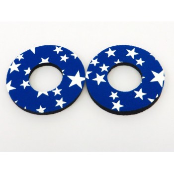 Old School BMX Foam Grip Donuts Star Blue & White by Flite