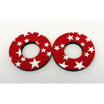 Old School BMX Foam Grip Donuts Star Red & White by Flite