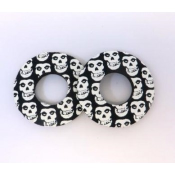 Old School BMX Foam Grip Donuts Skull Black & White by Flite