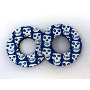 Old School BMX Foam Grip Donuts Skull Blue & White by Flite