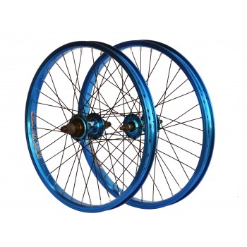 BMX Expert Wheels Front and Rear 20" x 36H Blue by DRS