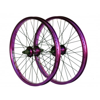 BMX Expert Wheels Front and Rear 20" x 36H Purple by DRS