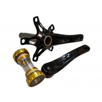 BMX Driveline Cranks 2-Piece 145mm with BB Black by Hi-Tech