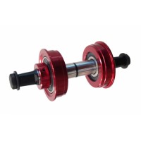Old School BMX 3 piece crank conversion kit sealed Red By YST