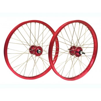 Old School BMX Front and Rear Araya Type 20" Wheel Set Red by Old School BMX