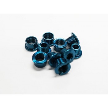 Old School BMX Chain wheel bolts Blue x5 by Old School BMX