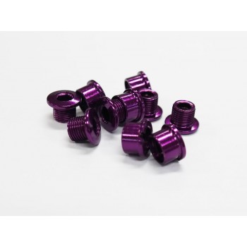 Old School BMX Chain wheel bolts Purple x5 by Old School BMX