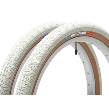 Old School BMX White 20 X 1.75 HP406 Freestyle Tyre by Panaracer