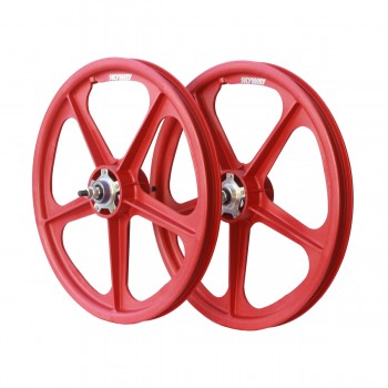 Old School BMX 20" Red Skyway Wheels with Flanges by Skyway