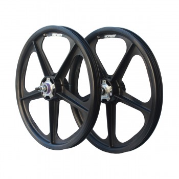 Old School BMX 20" Black Skyway Wheels with Flanges by Skyway