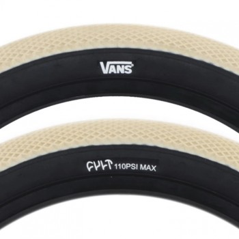 BMX Cult Vans Tyre 20" x 2.4 Cream Black