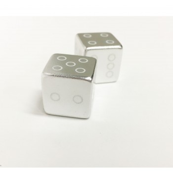 Old School Bmx Silver Alloy Dice Valve Caps by Old School Bmx