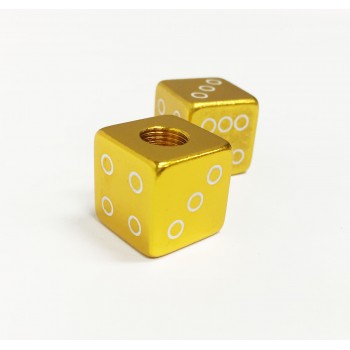Old School Bmx Gold Alloy Dice Valve Caps by Old School Bmx