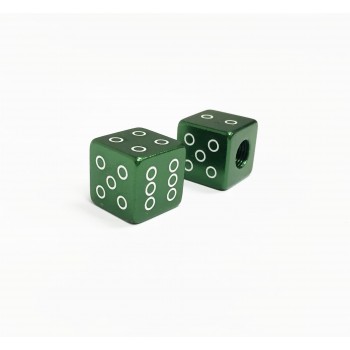 Old School Bmx Green Alloy Dice Valve Caps by Old School Bmx