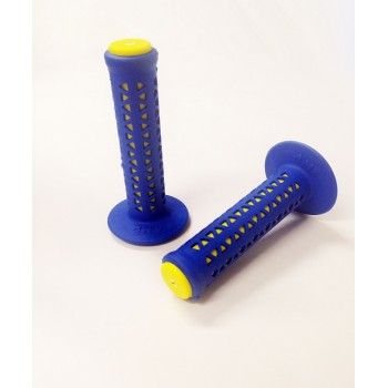 Old School BMX Ame Unitron Grips Blue over Yellow by Ame