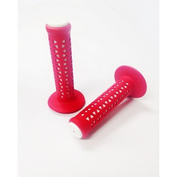 Old School BMX Ame Unitron Grips Red over White by Ame