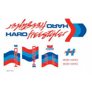 Old School BMX HARO Decals 1984 FST White Decal Set By Haro