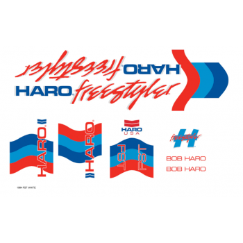 Old School BMX HARO Decals 1984 FST White Decal Set By Haro