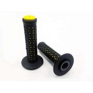 Old School BMX Ame Unitron Grips Black over Yellow by Ame