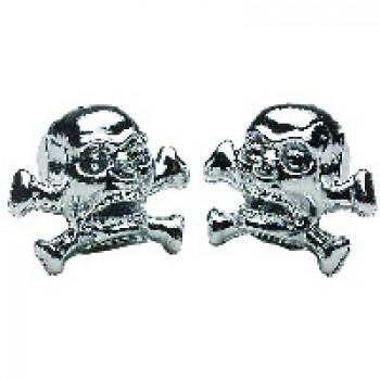 Old School Bmx skull with bones Valve Caps Chrome by Old School Bmx