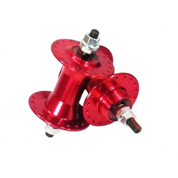 Old School BMX High flanged Front and Rear hubs Red by Old School BMX