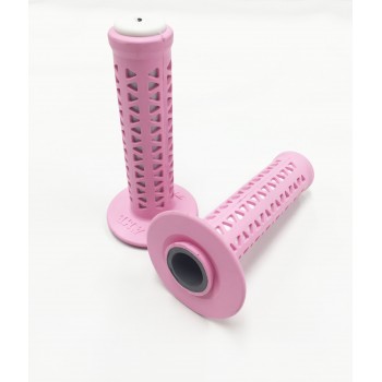 Old School BMX Ame Unitron Grips Pink over White by Ame