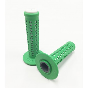Old School BMX Ame Unitron Grips Green over White by Ame