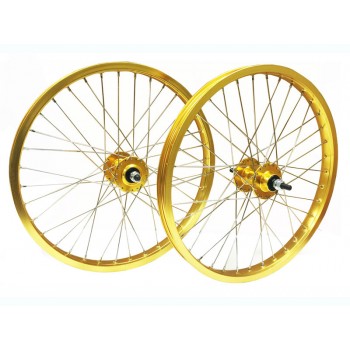 Old School BMX Front and Rear Araya Type 20" Wheel Set Gold by Old School BMX