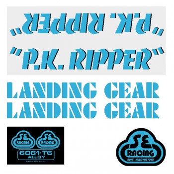 Old School BMX "PK Ripper" Sticker Set Baby Blue/Black by SE