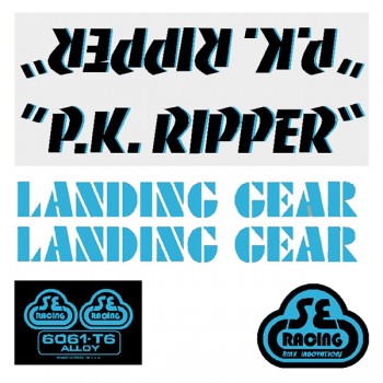 Old School BMX "PK Ripper" Sticker Set Black Blue by SE