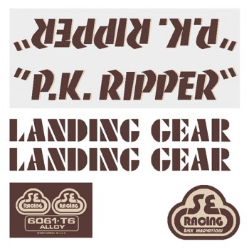 Old School BMX "PK Ripper" Sticker Set Brown Tan by SE
