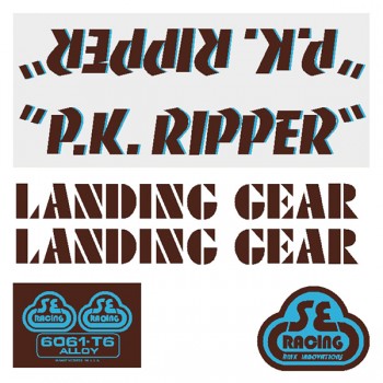 Old School BMX "PK Ripper" Sticker Set Brown Blue by SE