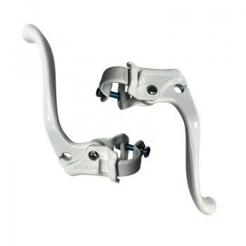 Old School BMX MX132 45° Pre Bent Levers Pair White by Dia Compe