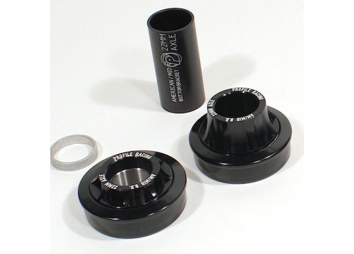 Altaline BMX Alloy Bottom Bracket Sealed Bearing Set – American 22A 22mm, 68mm Shell, Black