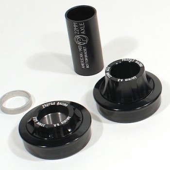 Old School BMX Hop Up Kit Sealed Bearing Bottom Bracket Mid School Black 22mm USA By Profile