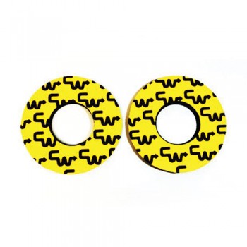 Old School BMX CW Racing Grip Donuts Yellow with Black by Flite