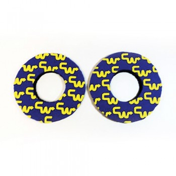 Old School BMX CW Racing Grip Donuts Royal Blue with Yellow by Flite