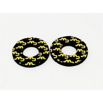 Old School BMX CW Racing Grip Donuts Black With Yellow by Flite