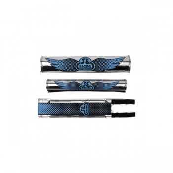 Old School BMX Racing Wing Pad Set Chrome/Black/Blue by SE Bikes