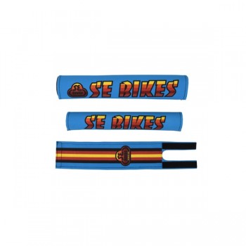 Old School BMX SE Bikes Pad Set Blue Multi Colour by SE Bikes