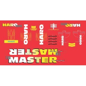 Old School BMX HARO 1989 Team Master Decals Red by Haro