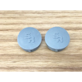 Old School BMX Curved Large Font SR Pedal Caps Grey by SR