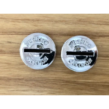 Old School BMX 2 X Inverted font Big Slot Crank Cap Chrome by Sugino
