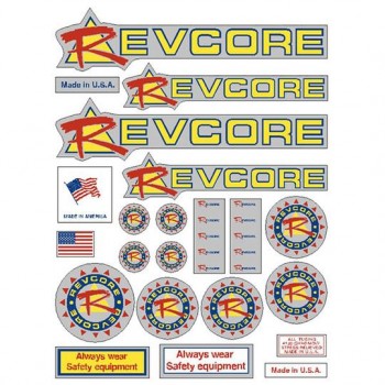 Old School BMX Revcore 2nd Gen Yellow Triangle on Chrome Decal Set
